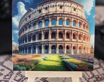 Imanes de madera para nevera con monumentos del mundo - Juego de 4 imanes coloridos para el refrigerador