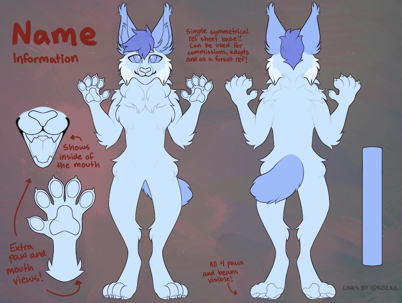 Furry Big Cat Reference Sheet Base 1 - Etsy Australia