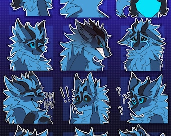 Digital Nardoragon Furry Emote/Sticker Bases (Pack 1)