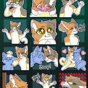 Digital Feline Cat Furry Emote/Sticker Bases (Pack 2)