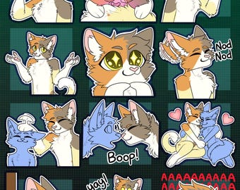 Digital Feline Cat Furry Emote/Sticker Bases (Pack 2)