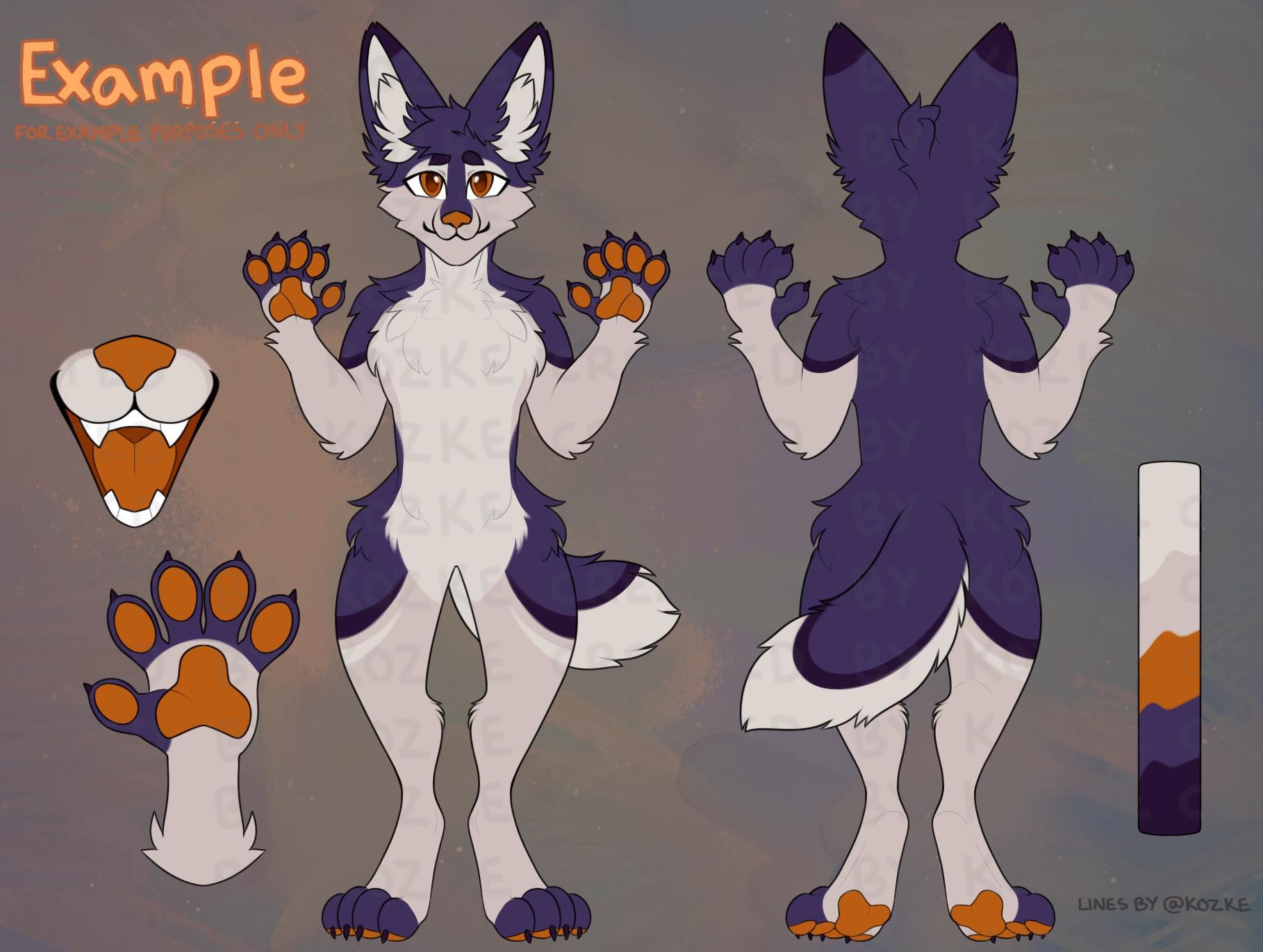 Furry Canine (wolf/fox/dog) Reference Sheet Base 1 - Etsy Australia