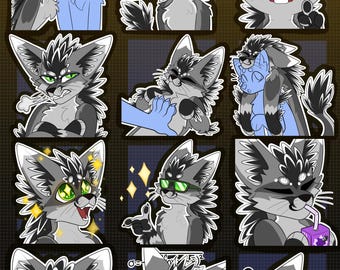 Bases para emoticones y pegatinas de Digital Rexouium Furry (paquete de 6)