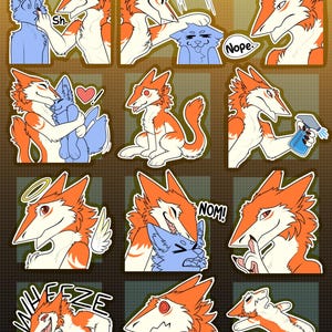 Digital Sergal Furry Emote/Sticker Bases (Pack 3)