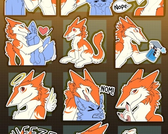 Digital Sergal Furry Emote/Sticker Bases (Pack 3)