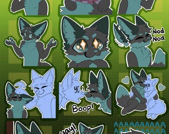 Digital Fennec Fox Furry Emote/Sticker Bases (Pack 2)