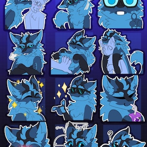 Digital Nardoragon Furry Emote/Sticker Bases (Pack 6)