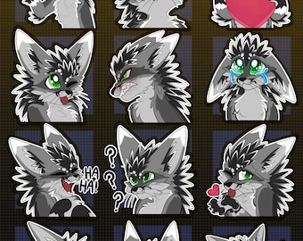 Bases para emoticones y pegatinas de Digital Rexouium Furry (paquete 1)