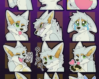 デジタル犬の毛皮のエモート/ステッカーベース（パック1）