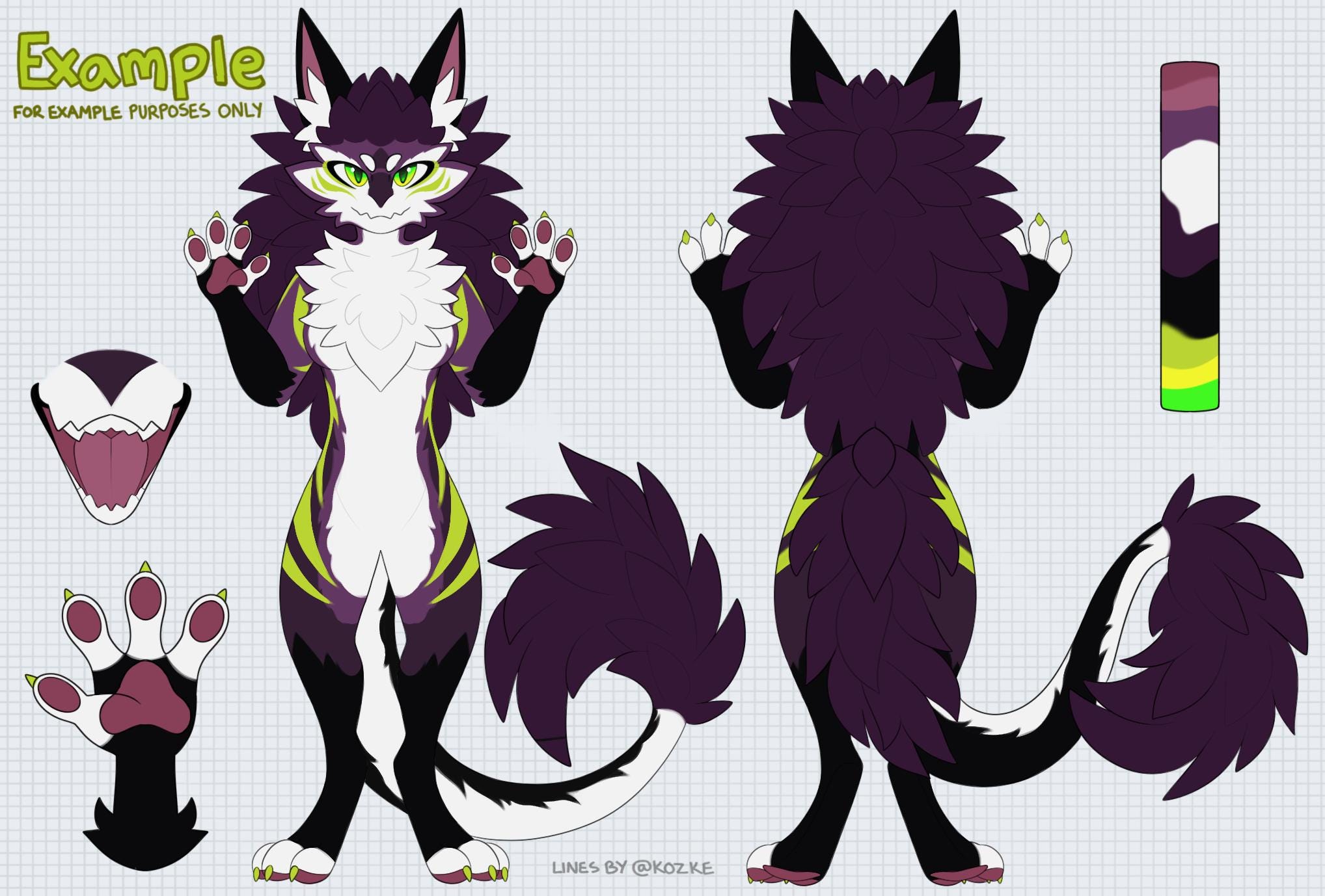 Furry Novabeast Symmetrical Reference Sheet Base - Etsy