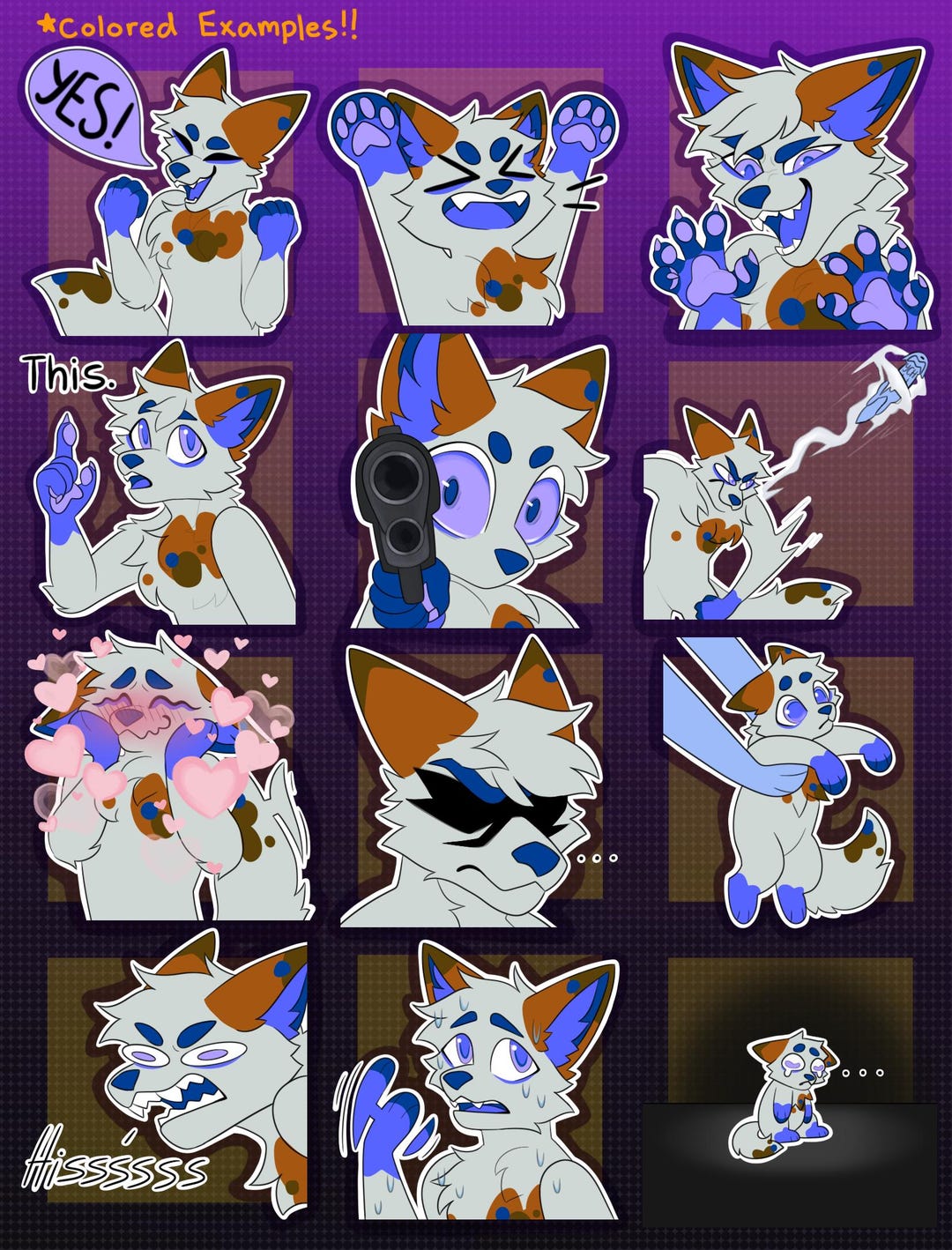 Digital Canine Furry Emote/sticker Bases (pack 4) - Etsy Brazil