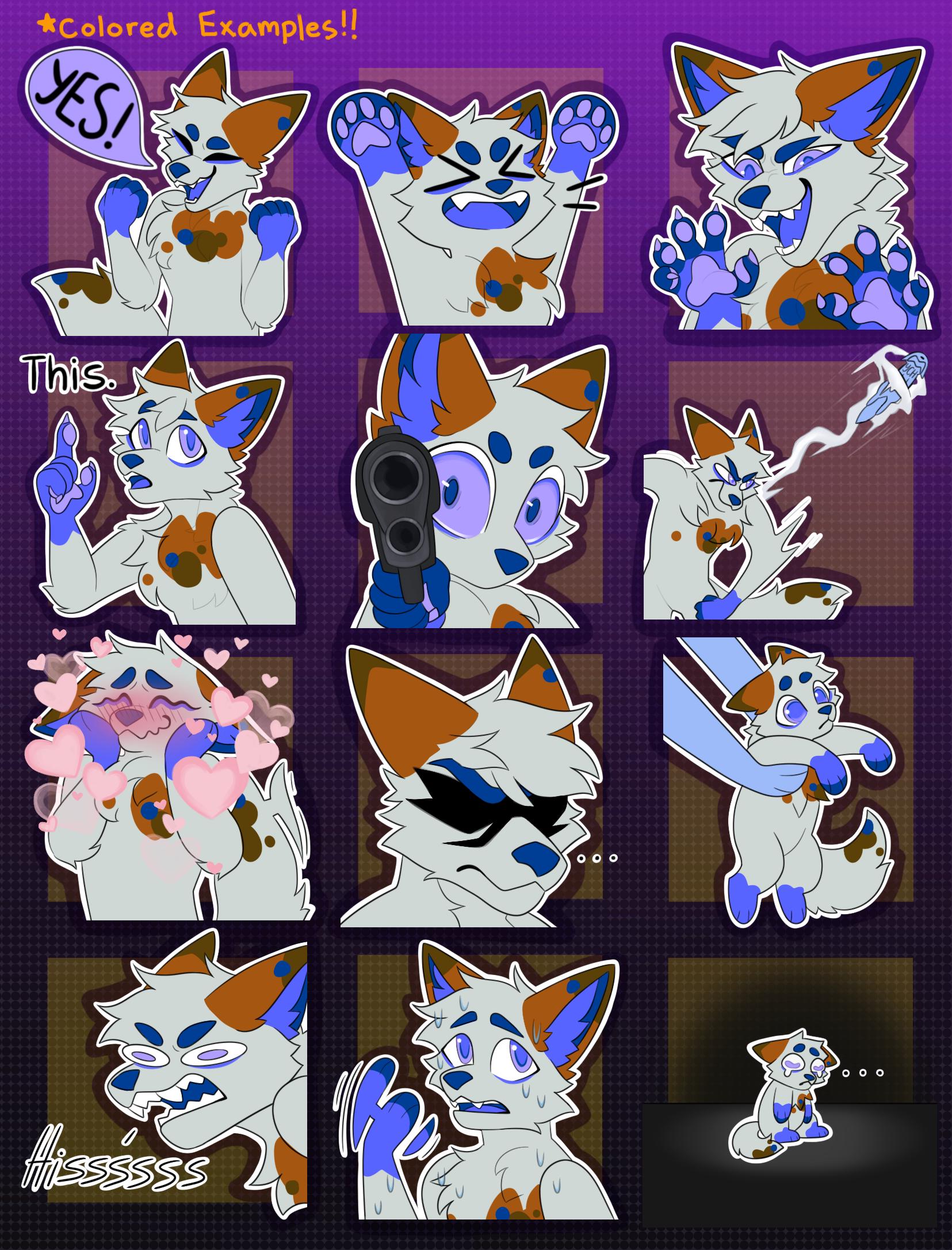 Digital Canine Furry Emote/Sticker Bases (Pack 4)