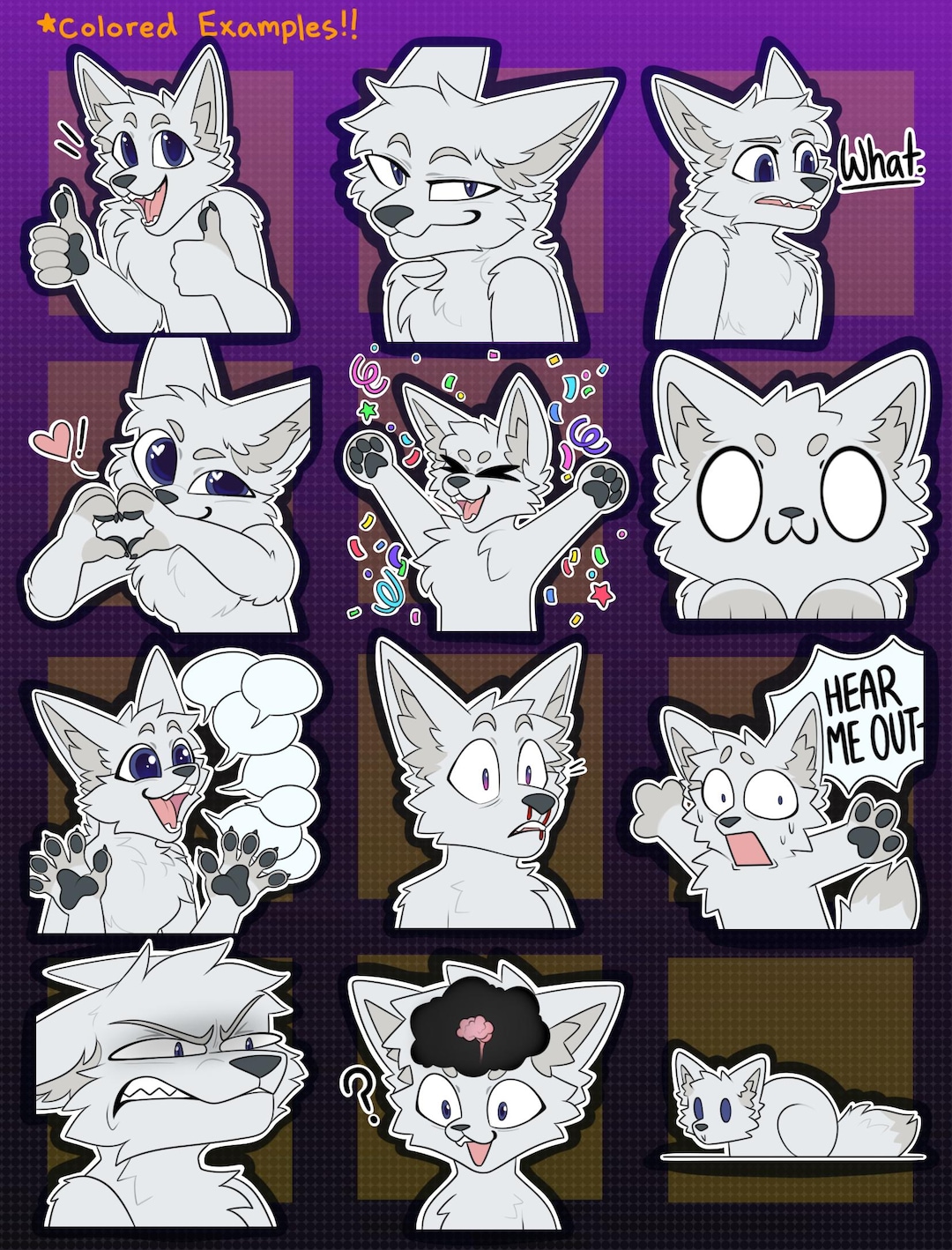Digital Canine Furry Emote/sticker Bases (pack 7) - Etsy Canada