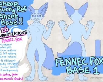 Furry Fennec Fox-referentieblad basis 1