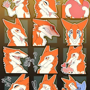 Digital Sergal Furry Emote/Sticker Bases (Pack 1)