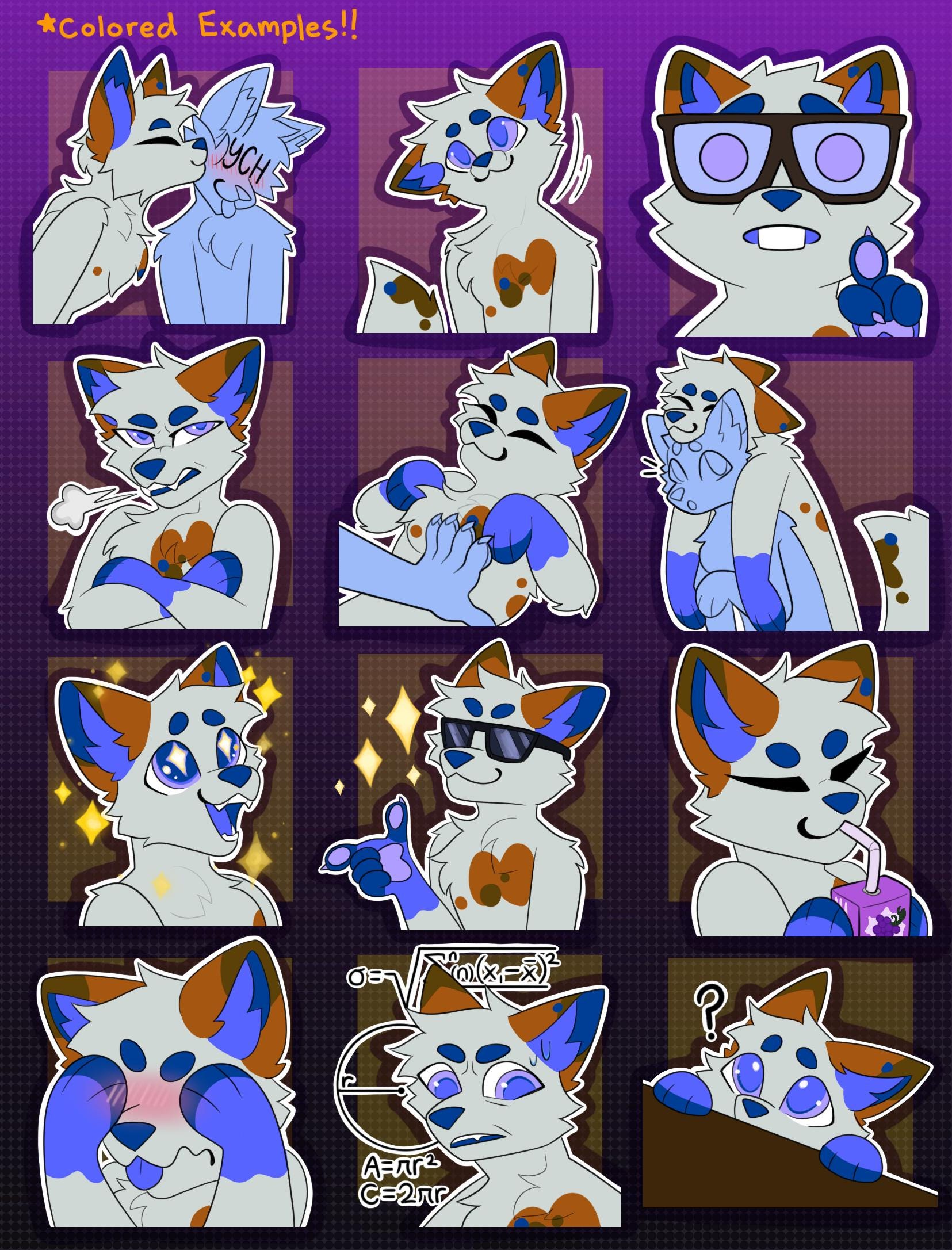 Digital Canine Furry Emote/Sticker Bases (Pack 6)