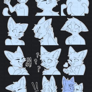 Digital Feline Cat Furry Emote/sticker Bases pack 1 - Etsy
