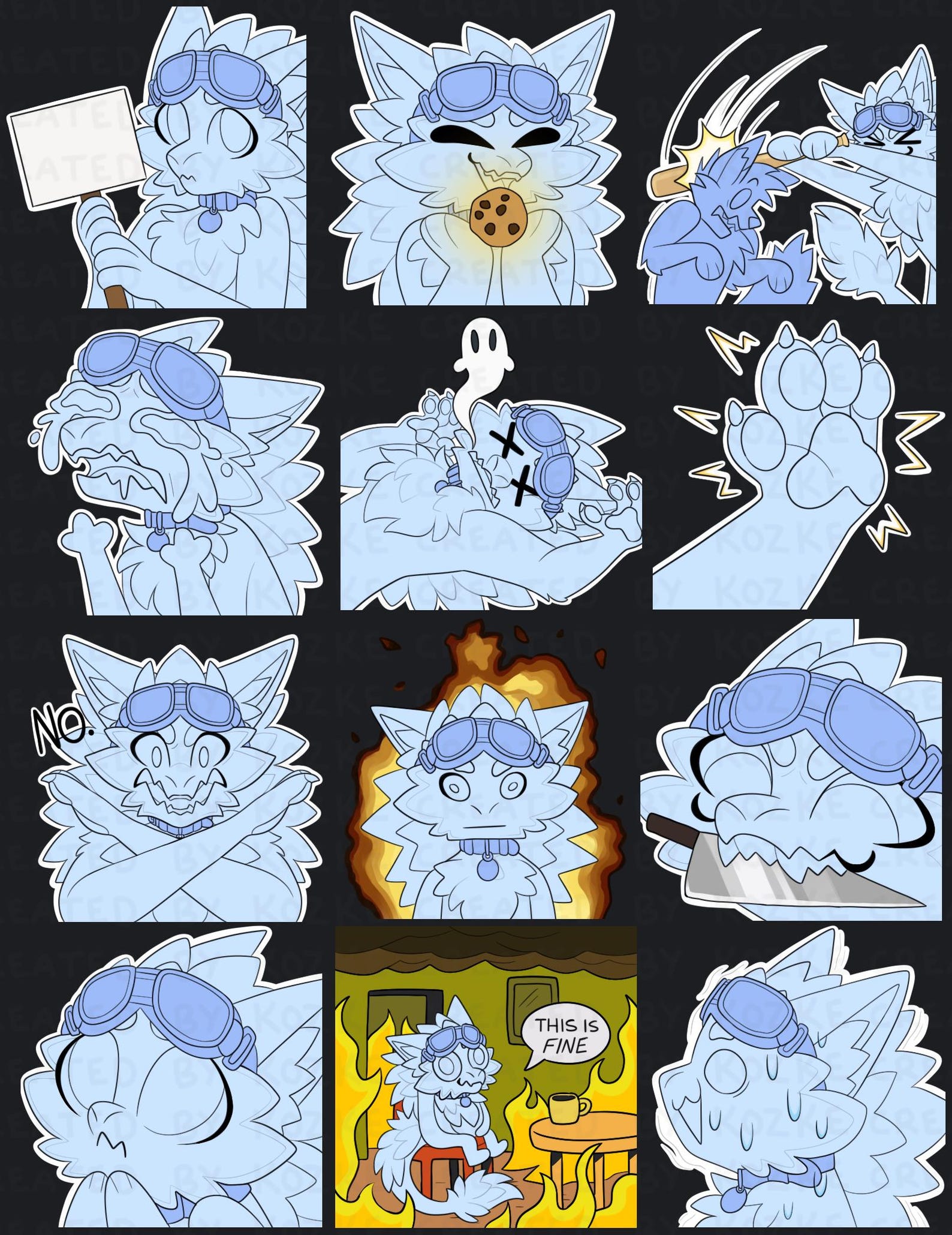 Digital Novabeast Furry Emote/sticker Bases (pack 5) - Etsy