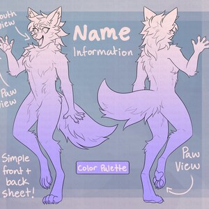 Furry Wolf Reference Sheet Base - Etsy