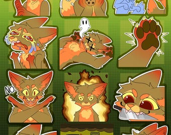 Digital Fennec Fox Furry Emote/Sticker Bases (Pack 5)
