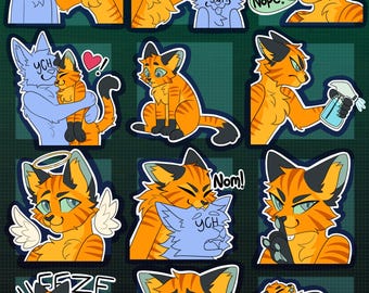 Digitale Feline Katze Pelz Emote/Sticker Bases (Pack 3)