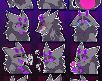 Digitale Wickerbeast harige emote/stickerbases (1 pakket)