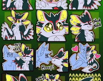Digital Avali Furry Emote/Sticker Bases (Pack 2)