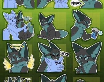 Digital Fennec Fox Furry Emote/Sticker Bases (Pack 3)