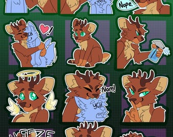 Digital Deer Furry Emote/Sticker Bases (Pack 3)