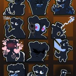 Digitala hundvalp-emote-/klistermärkesbaser (4-pack)