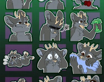 Digital Deer Furry Emote/Sticker Bases (Pack 9)