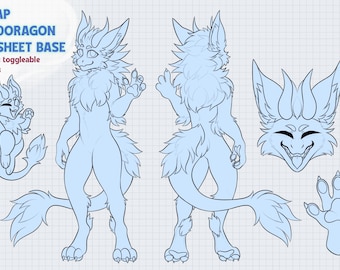 Furry Nardoragon Reference Sheet Base 2