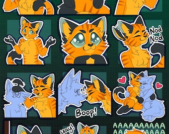 Digitale Feline Katze Pelz Emote/Sticker Bases (Pack 2)