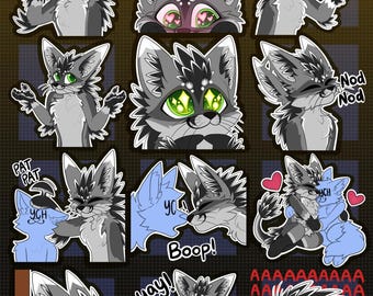 Bases para emoticones y pegatinas de Digital Rexouium Furry (paquete de 2)