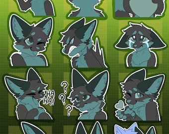 Digital Fennec Fox Furry Emote/Sticker Bases (Pack 1)
