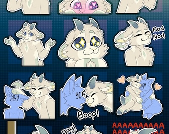 Digital Goat Furry Emote/Sticker Bases (Pack 2)