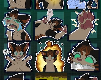 Digitale Feline Katze Pelz Emote/Sticker Bases (Pack 5)