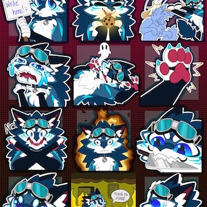 Digital Novabeast Furry Emote/Sticker Bases (Pack 5)