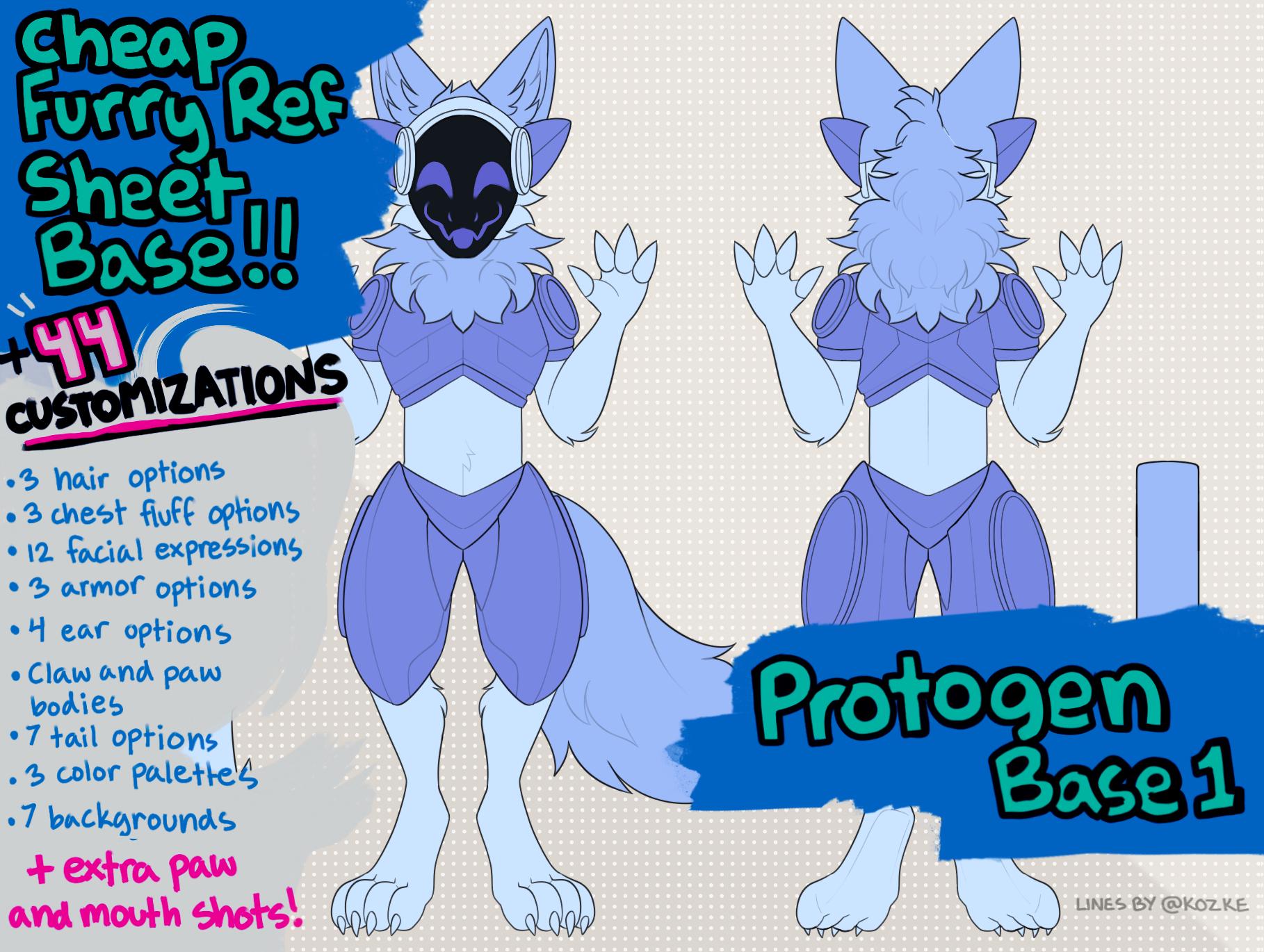 Furry Protogen Symmetrical Reference Sheet Base - Etsy