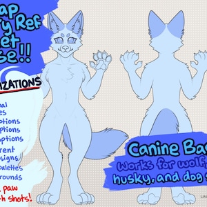 Fiche de référence pour chien à fourrure (loup/renard/chien) base 1