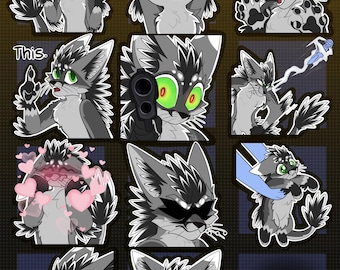 Bases para emoticones y pegatinas de Digital Rexouium Furry (paquete de 4)