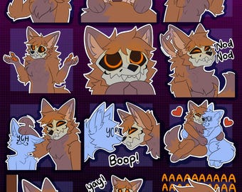 Digital Skulldog Furry Emote/Sticker Bases (Pack 2)