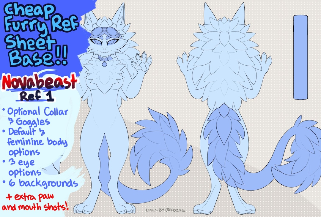Furry Novabeast Symmetrical Reference Sheet Base - Etsy