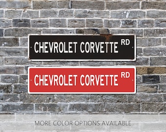 Chevrolet Corvettes, Custom Street Sign, Classic Car Gift, Custom Garge Sign, Car Decor, Personalized Gift, Man Cave Gifts, Gift for Him