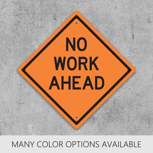 No Work Ahead Retirement Sign, Funny Retirement Gift, Retirement Decorations, Caution Sign, Going Away Gifts, Retirement Party, Road Sign