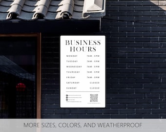 Personalized Store Hours, Business Hours Sign, Custom Business Sign, Open Sign, Office Sign, Office Door Sign, Salon Sign, Outdoor Sign