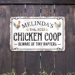 Poulailler personnalisé, enseigne de ferme personnalisée, décoration de poulet, élevage de poulets, cadeau personnalisé, décoration de jardin, cadeau pour amateur de poulet, enseigne d'extérieur image 3