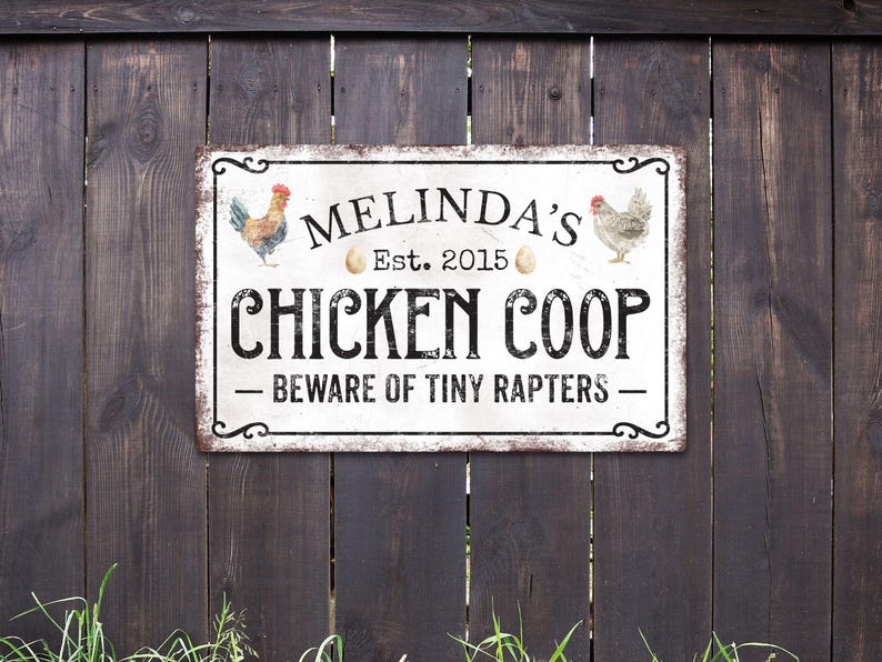 Poulailler personnalisé, enseigne de ferme personnalisée, décoration de poulet, élevage de poulets, cadeau personnalisé, décoration de jardin, cadeau pour amateur de poulet, enseigne d'extérieur image 3