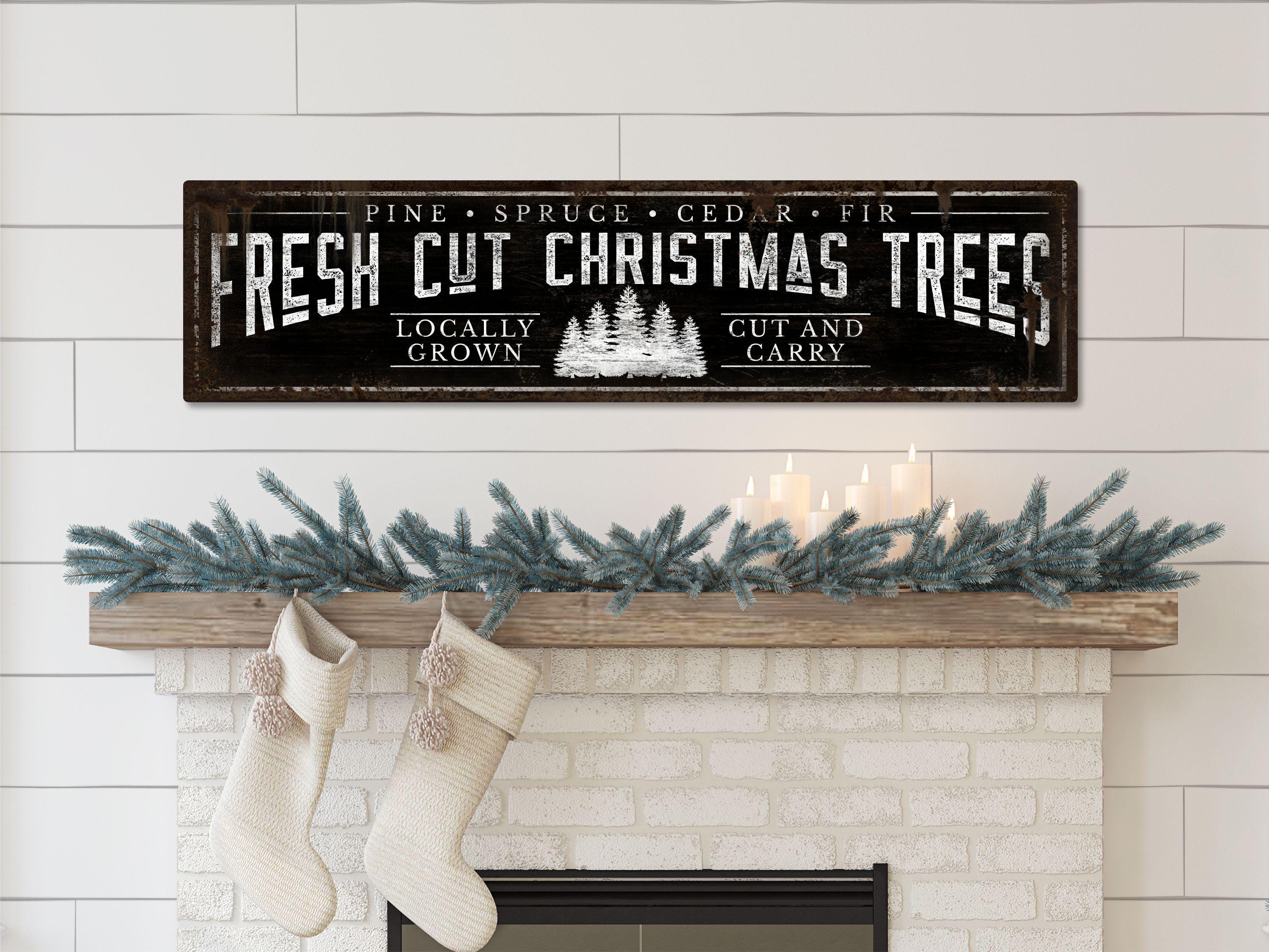 Rustic Tree Signs Rustic Fresh Cut Christmas Tree Sign, Christmas Sign, Christmas Porch ...