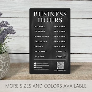 Personalized Store Hours, Business Hours Sign, Custom Business Sign, Open Sign, Office Sign, Office Door Sign, Salon Sign, Outdoor Sign
